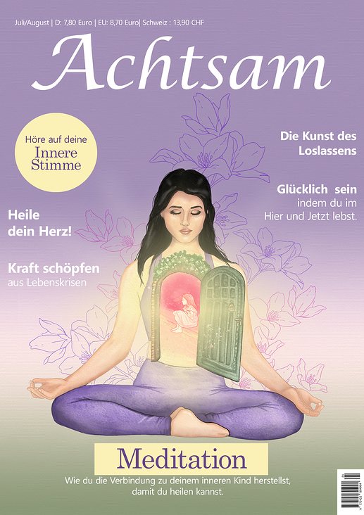 Illustration für das Zeitschriftencover – Thema: Achtsamkeit