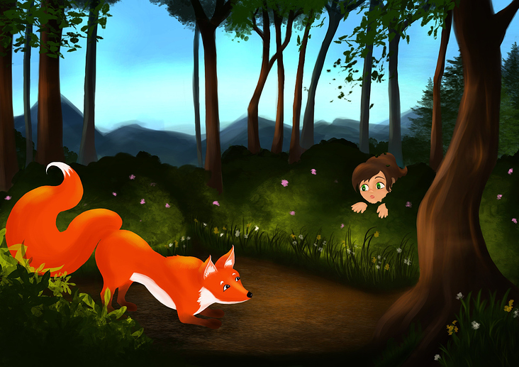 fox child forest