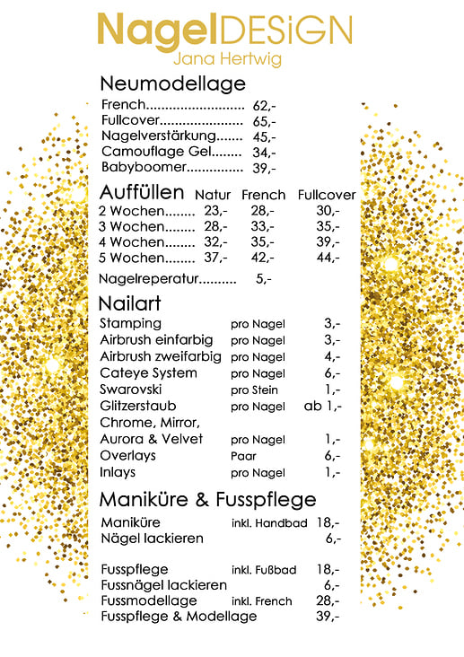 Preisliste Nageldesign