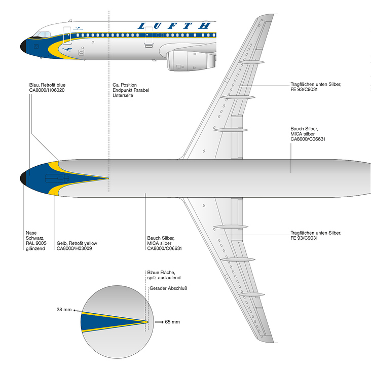 Flugzeugbemalung – Technische Illustration