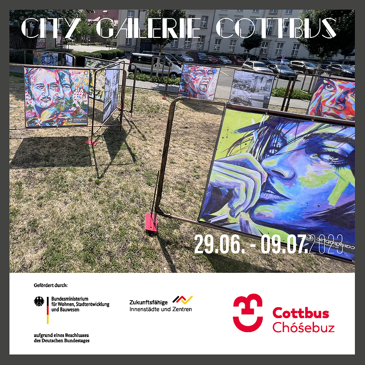 Cottbus  Die begehbare Innenstadt-Galerie mit Gemälden von Carolyn Mielke
