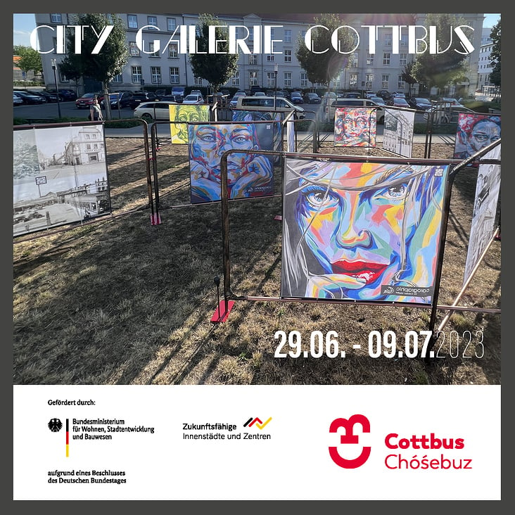 Cottbus  Die begehbare Innenstadt-Galerie mit Gemälden von Carolyn Mielke