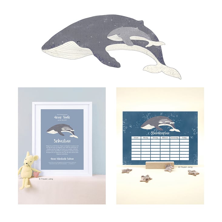 Produkt Illustration und Design „Wale“