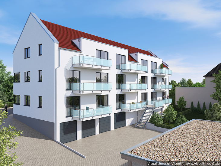 MFH mit neun Wohnungen – Architekturvisualisierung