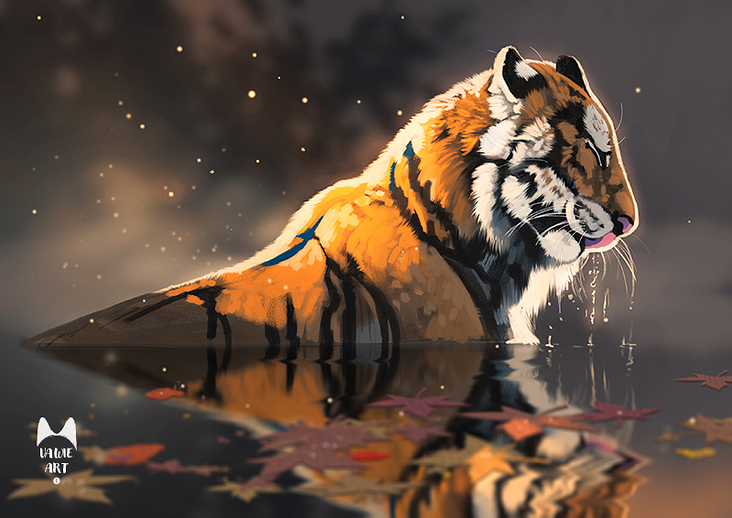 Tiger im Wasser 2