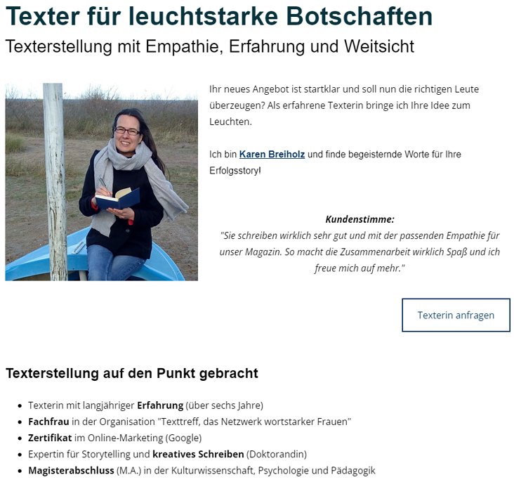 Website-Textausschnitt