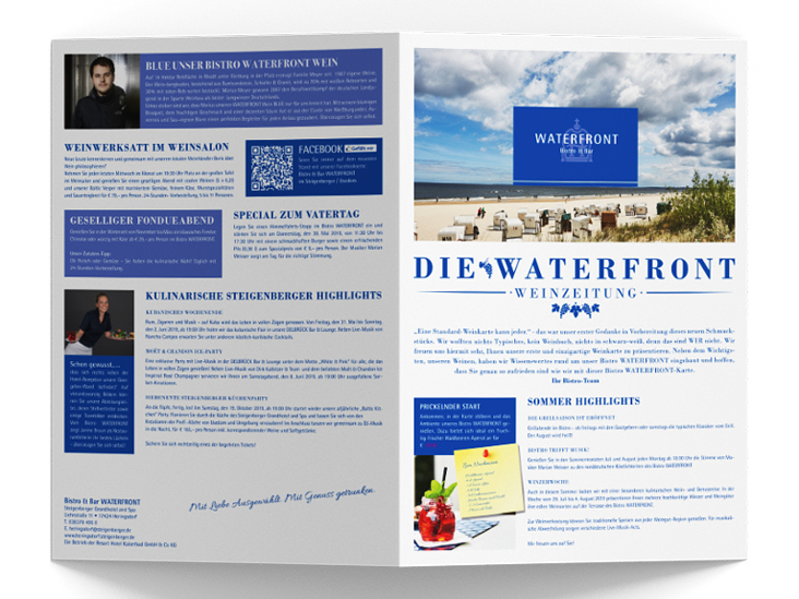 Steigenberger Waterfront Zeitung/Weinkarte