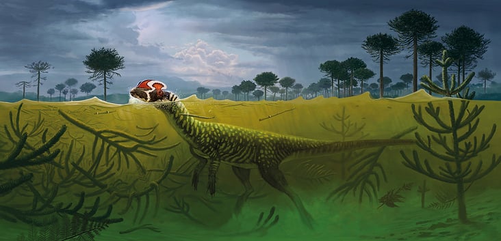Dilophosaurus after the storm