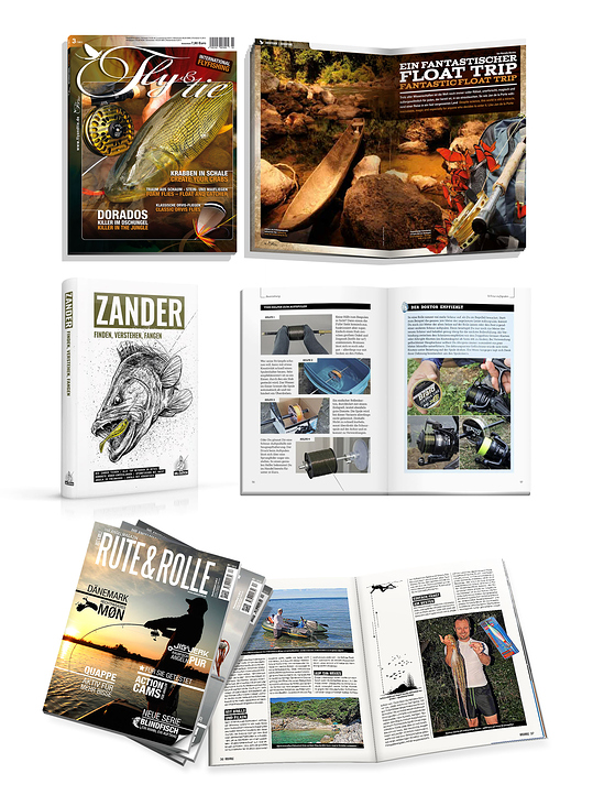 Editorial Design Angelmagazine und -bücher
