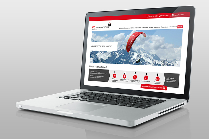Webpage für eine Schweizer Firma