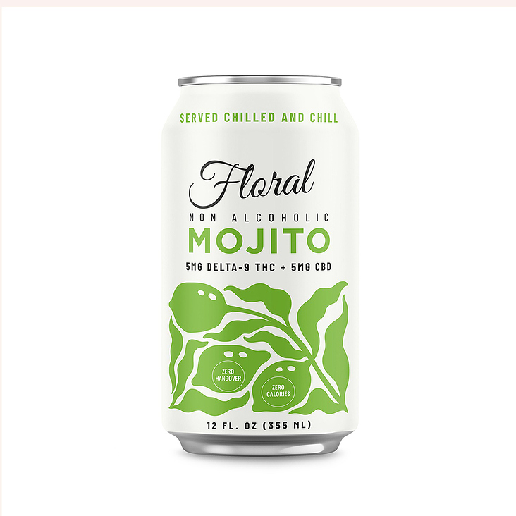Floral Mojito Non Alcoholic CBD Infused Mocktail Drink