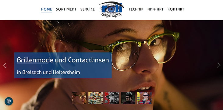 Screenshot der Website Roll Augenoptik
