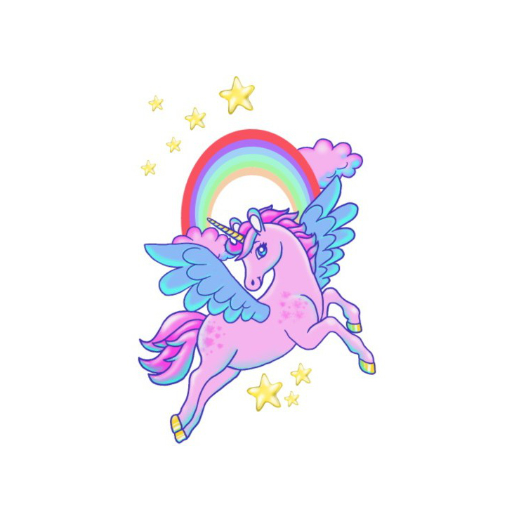 Pegasus mit Regenbogen