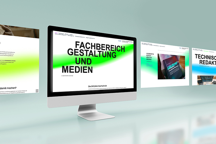 Webseite DIPLOMA Hochschule, Fachbereich Gestaltung