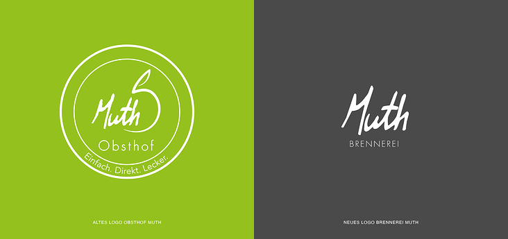 Redesign Logo „Obsthof Muth“ zu Brennerei Muth