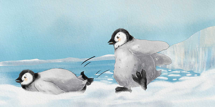 Ein kleiner Pinguin erlebt ein spannendes Abenteuer, privates Bilderbuch