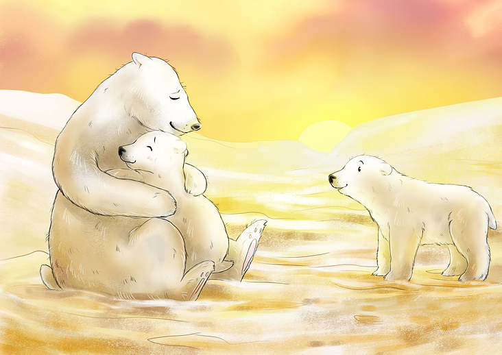 Illustrationen über einen kleinen Eisbär