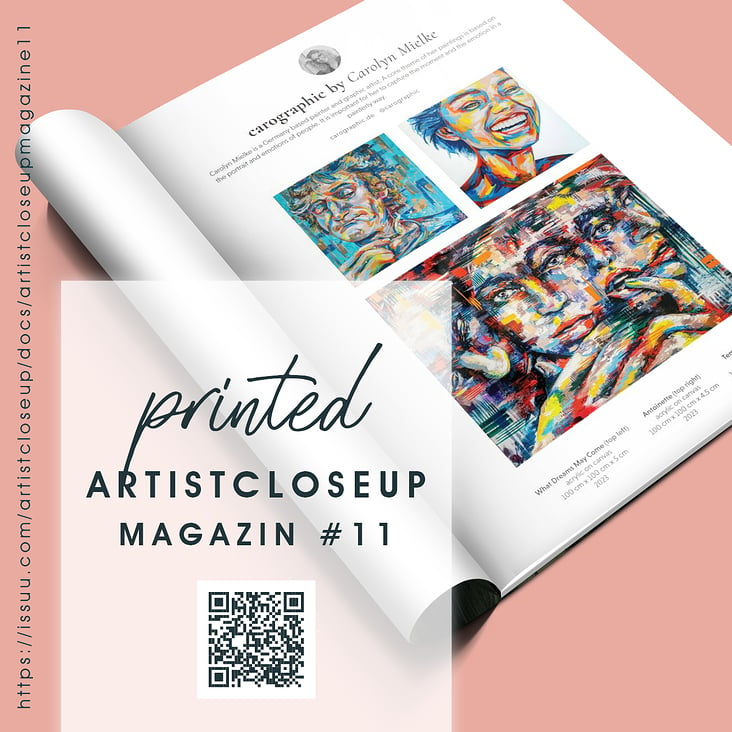 Malerin Carolyn Mielke veröffentlicht im Kunstmagazin ARTISTCLOSEUP #11 artistcloseup, Kunst magazin, artistcloseup 11, magazin