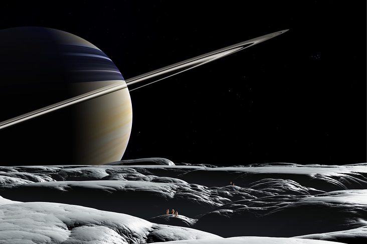 Saturn und Tethys