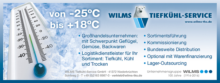 Anzeige WILMS Tiefkuehl