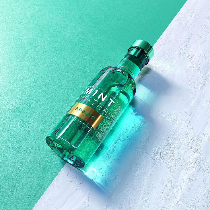 mint water – full cgi 3d rendering – flacon – vd-bereswill.de