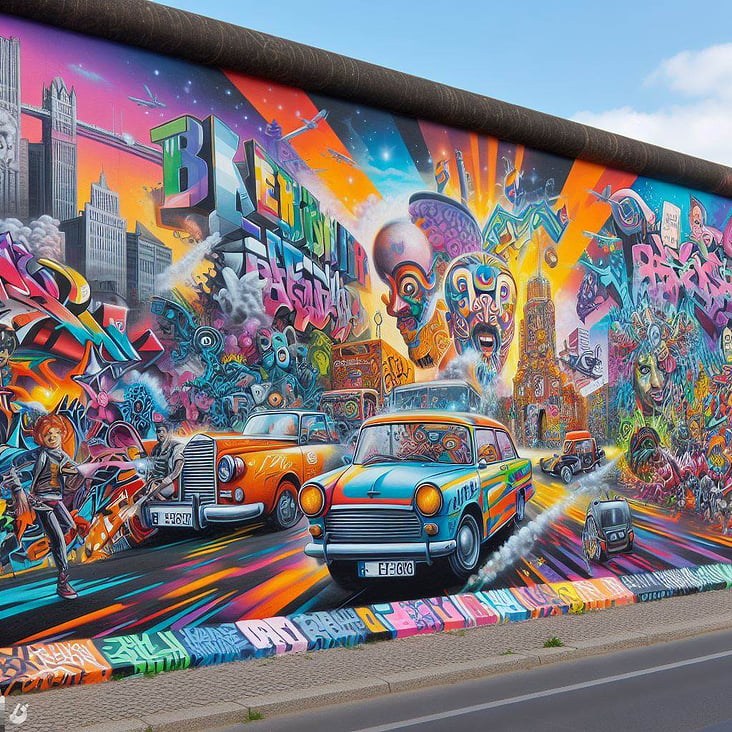 Wall in Berlin seen by Tony Beech and ai