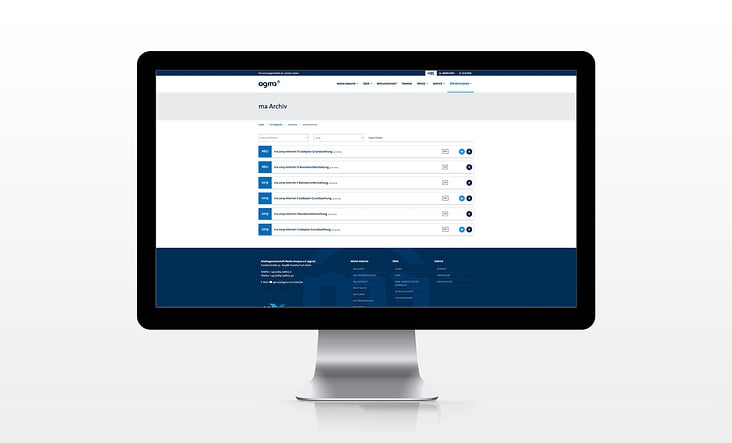 Website mit Kundenportal und Archiv für Media-Publikationen