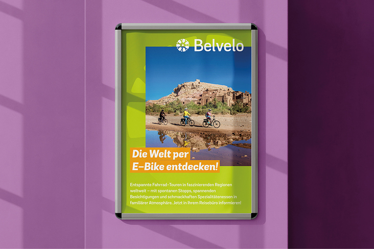 Plakat für Belvelo E-Bike-Reisen