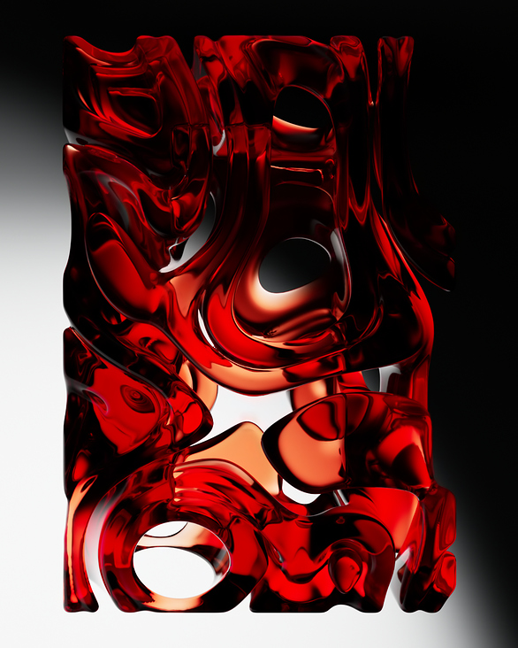 VOLUME CUBE RED GLASS 01 (00097)