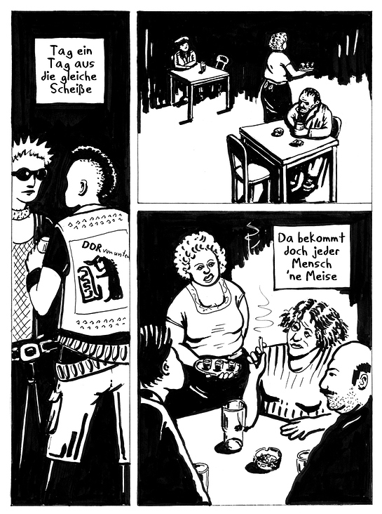 „In der Kneipe zur trockenen Kehle“ Songcomic „Betreten auf eigene Gefahr“ Comics zur Ostdeutschen Punkband Schleimkeim, Venti