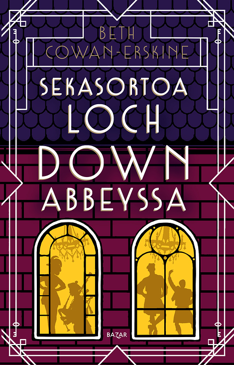 Verwirrung in Loch-Down Abbey. Illustration und Design für einen humorvollen Thriller. Bazar Verlag, Finnland.