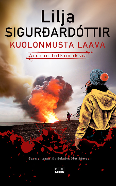 Die schwarze Lava des Todes. Coverdesign für einen isländischen Thriller. BlueMoon Verlag, Finnland.