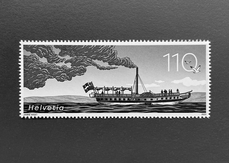 Briefmarke Dampfschiff