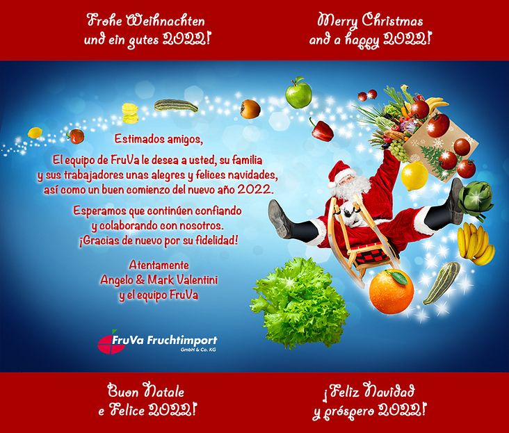 Weihnachtsgruß eines Obst+Gemüse-Importeurs – animiertes Gif für den E-Mail-Versand