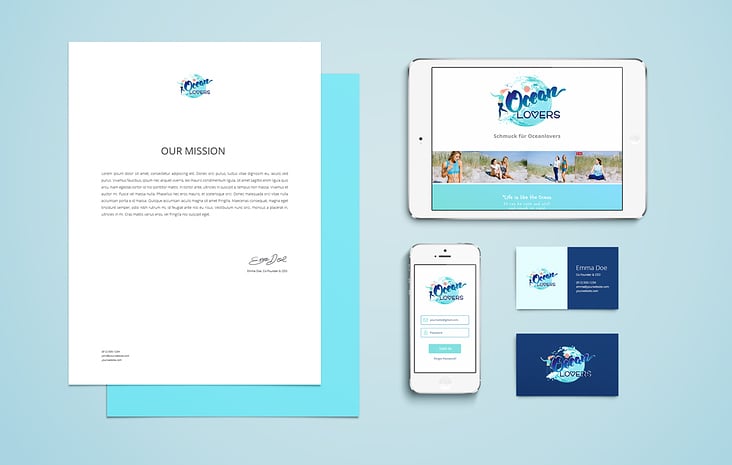 Ocean Lovers – Branding, Logo Design, Kommunikations Materialien