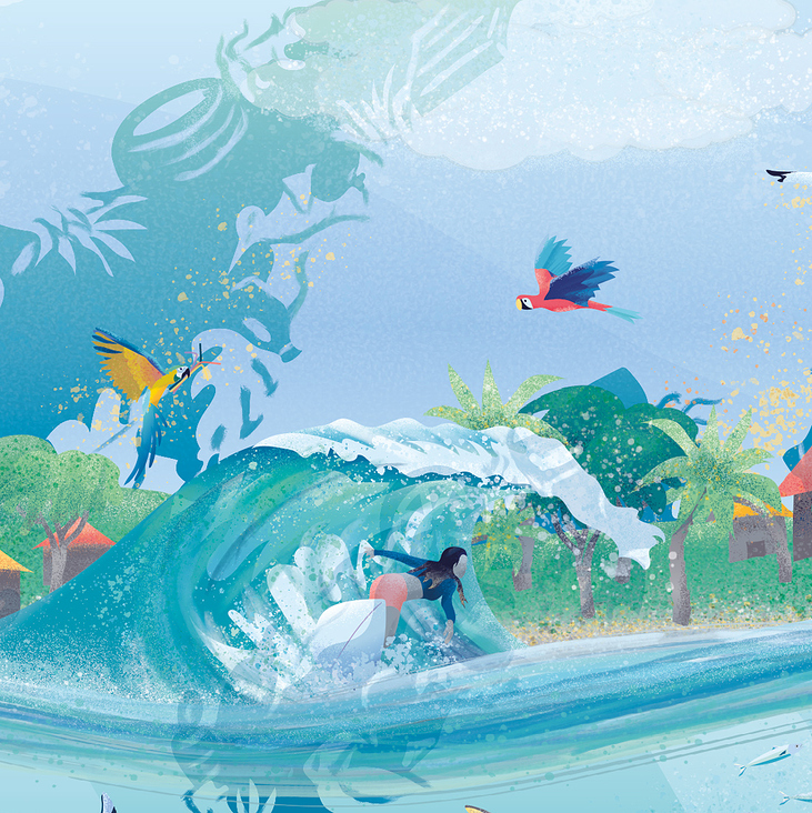 Ausschnitt : mymuesli – Save The Ocean – Verpackung Illustration