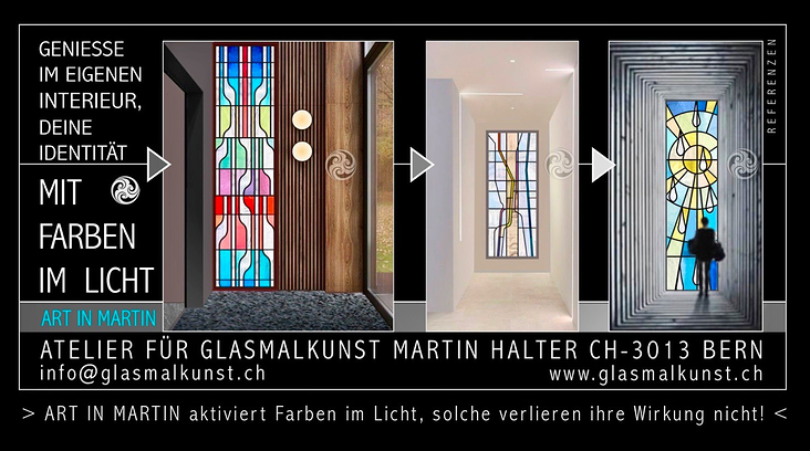 Glaskunst-Inszenierung für Raum und Fenster (oder Türen)