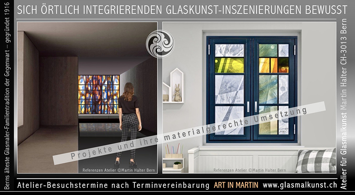 Glaskunst-Integrationen – vom Entwurfs-Projekt bis zur realen Ausführung