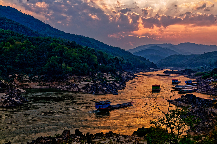 Mekong in Pakbeng in Laos
