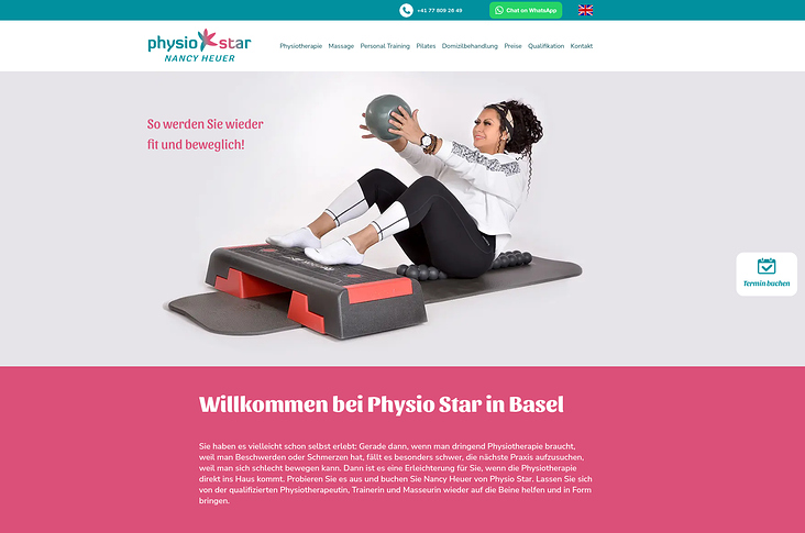 Physio Star Nancy Heuer – Physiotherapie, Massage, Personal Training und Pilates Training als Domizilbehandlung in Basel