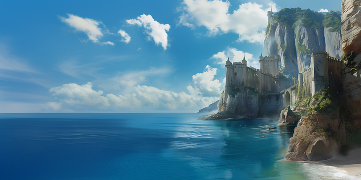 sluedke concept art a fantastic old castle on a ocean cliff thi f1ee2a27−8c2c-4628−96b6-f5f7965b9c91-Edit