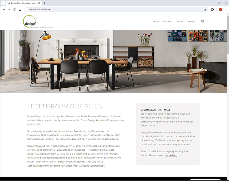 Design Plus – Wohndesign Website