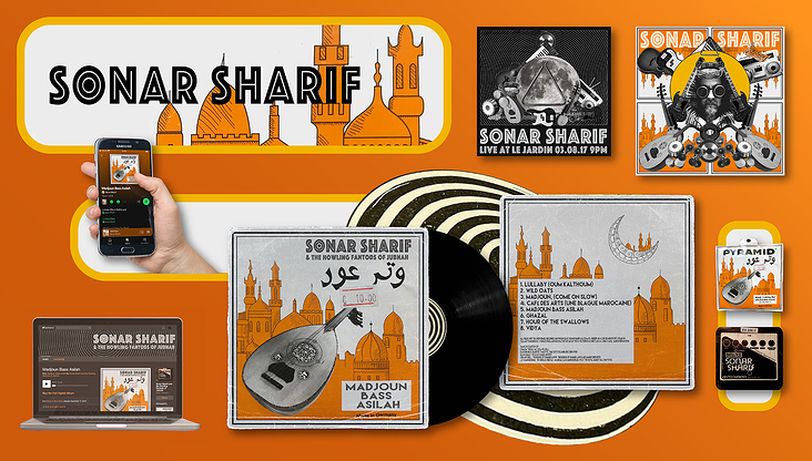 Record Sleeve, Web Content Event Poster design for the music artist Sonar Sharif