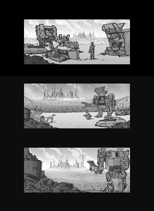 PREPRODUCTION WORK THUMBNAILS / TONE