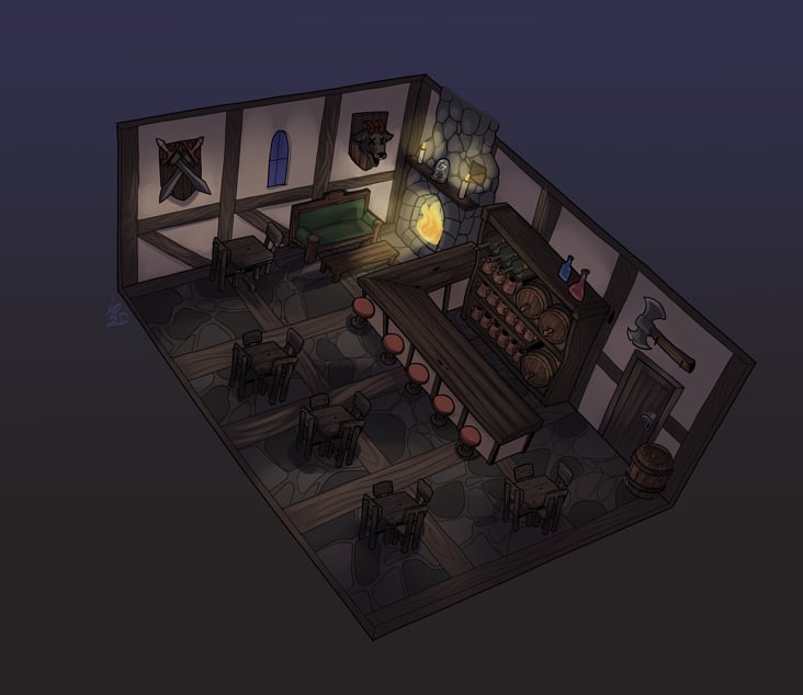 Bar Room Concept made in Clipstudio