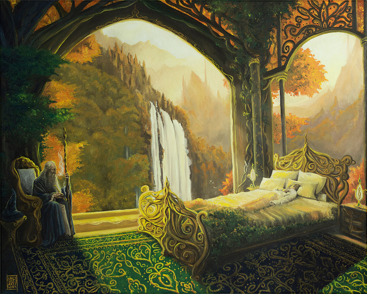 - A Shelter in Rivendell – oil on canvas 80×100 cm.