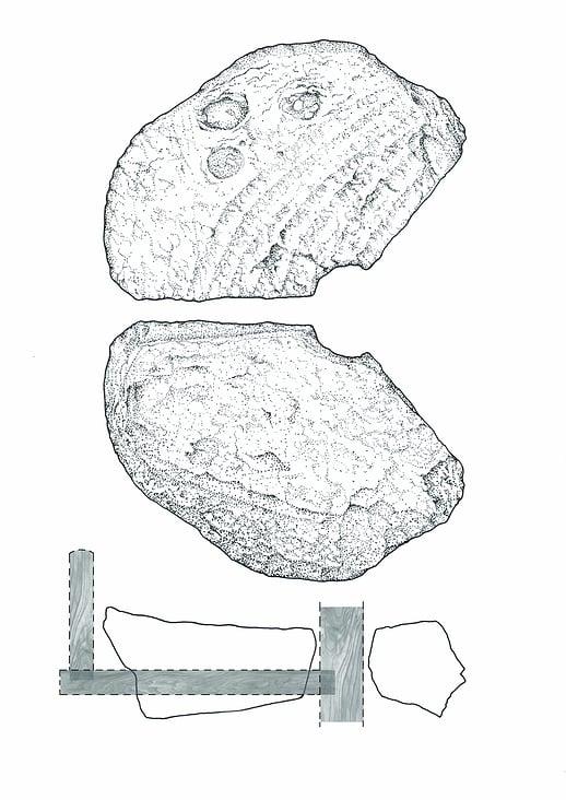 Rest des Mahlsteins einer kaiserzeitlichen Handmühle, für LWL-Archäologie für Westfalen