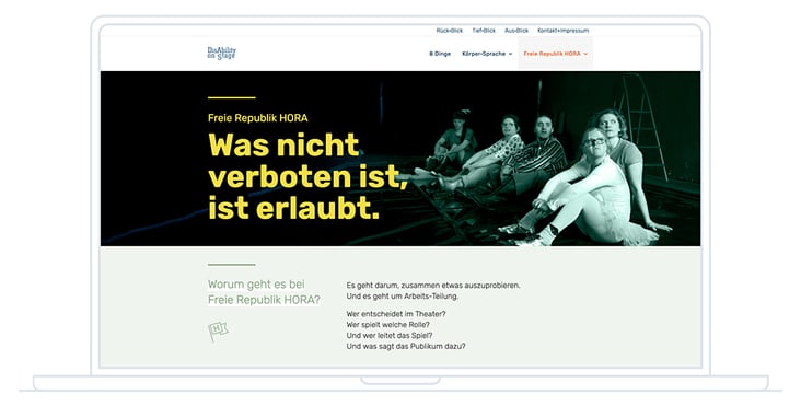 Webseite disabilityonstage.zhdk.ch