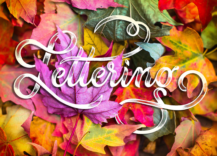 Lettering with leaves