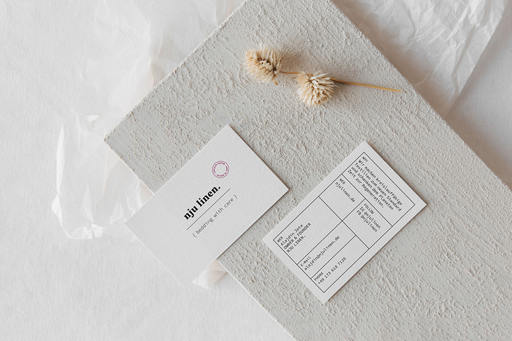 Nju Linen Branding – Visitenkarten